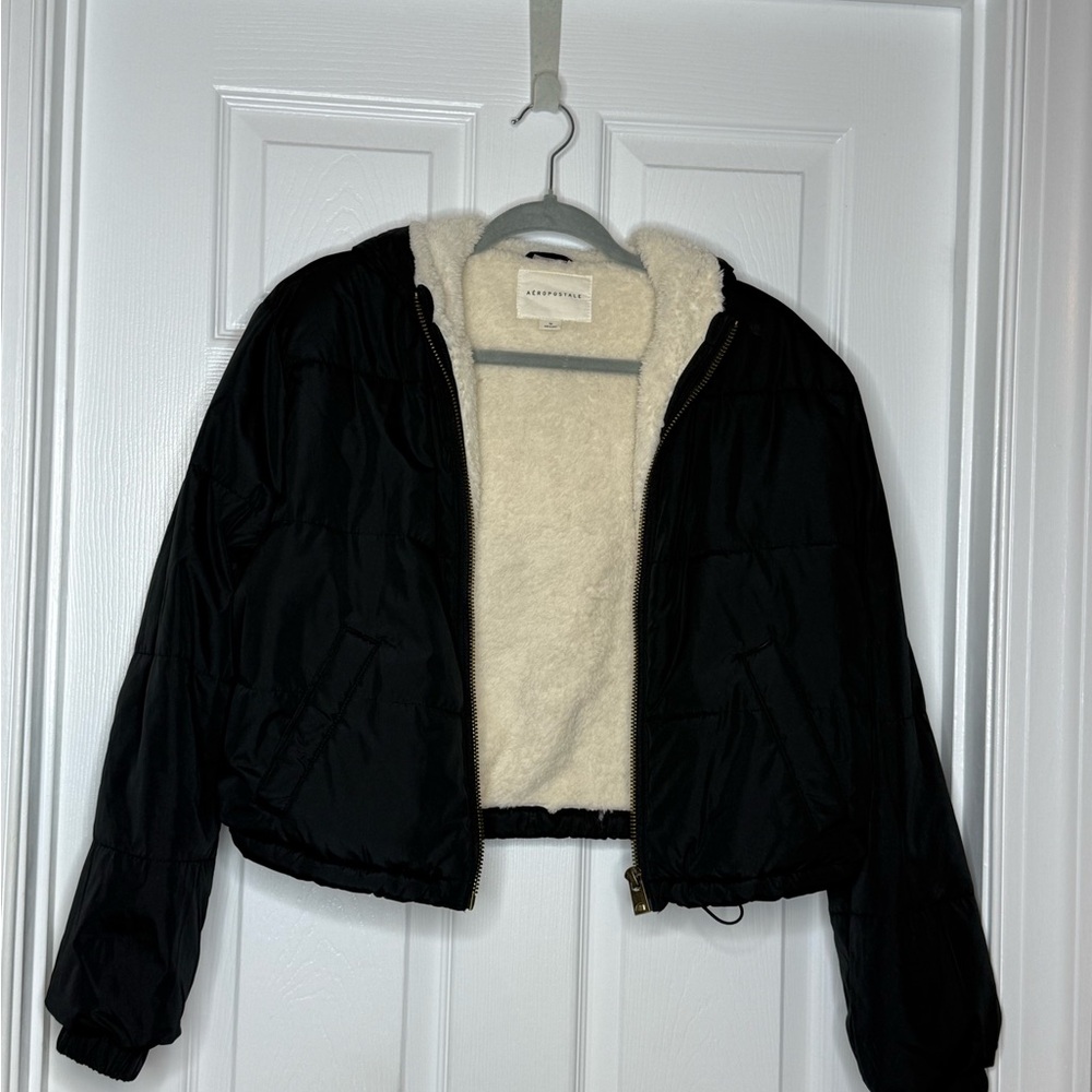 Aeropostale Cream Fleece Jacket